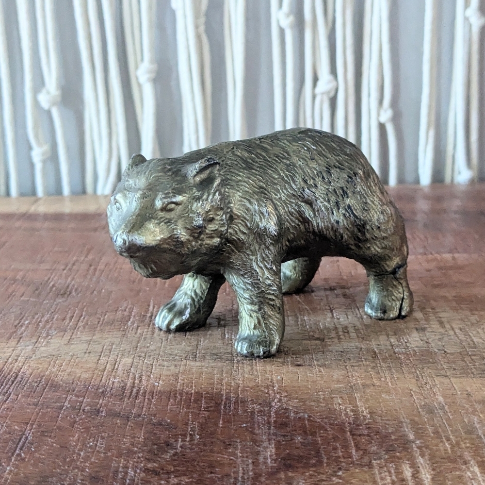 Vintage Brass Bear Figurine – Made in Japan – Mid-Century Decor